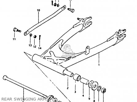 REAR SWINGING ARM - GSX400F 1981 (X) (E01 E02 04 06 15 16 18 21 22 24 25 26 34 39 48