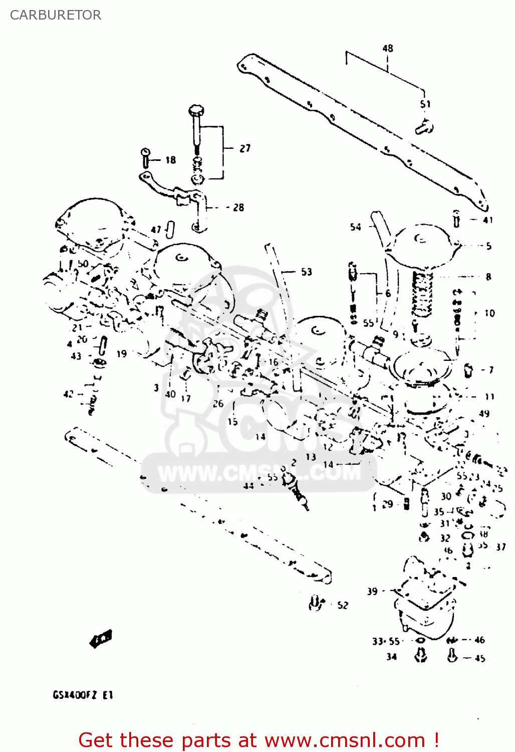 CARBURETOR GSX400F 1982 (Z) 01 02 04 06 15 16 17 18 21 22 24 25 26 34 39 48