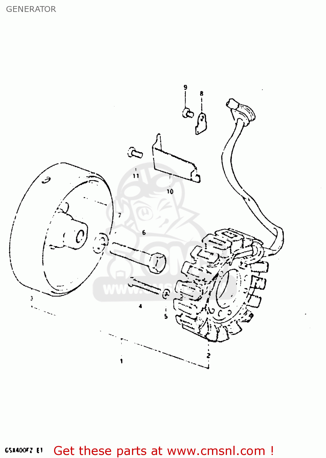 GENERATOR GSX400F 1982 (Z) 01 02 04 06 15 16 17 18 21 22 24 25 26 34 39 48
