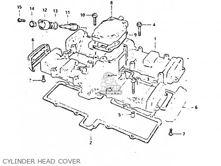 CYLINDER HEAD COVER - GSX400F 1982 (Z) 01 02 04 06 15 16 17 18 21 22 24 25 26 34 39 48