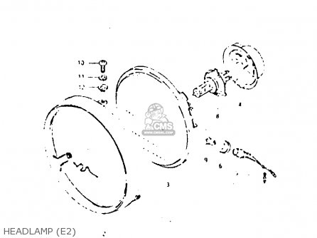HEADLAMP (E2) - GSX400F 1982 (Z) 01 02 04 06 15 16 17 18 21 22 24 25 26 34 39 48