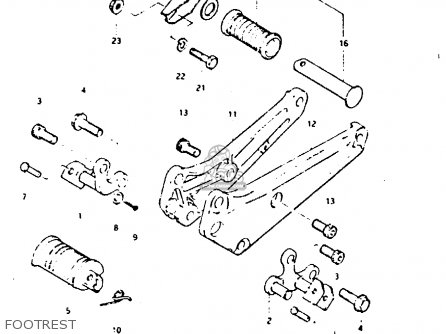 FOOTREST - GSX400F 1982 (Z) 01 02 04 06 15 16 17 18 21 22 24 25 26 34 39 48