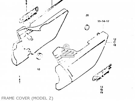 FRAME COVER (MODEL Z) - GSX400F 1982 (Z) 01 02 04 06 15 16 17 18 21 22 24 25 26 34 39 48