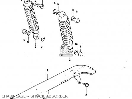 CHAIN CASE - SHOCK ABSORBER - GSX400F 1982 (Z) 01 02 04 06 15 16 17 18 21 22 24 25 26 34 39 48