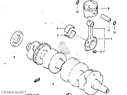 CRANKSHAFT - GSX400F 1982 (Z) 01 02 04 06 15 16 17 18 21 22 24 25 26 34 39 48