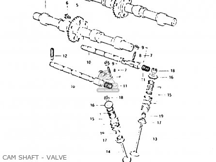 CAM SHAFT - VALVE - GSX400F 1982 (Z) 01 02 04 06 15 16 17 18 21 22 24 25 26 34 39 48