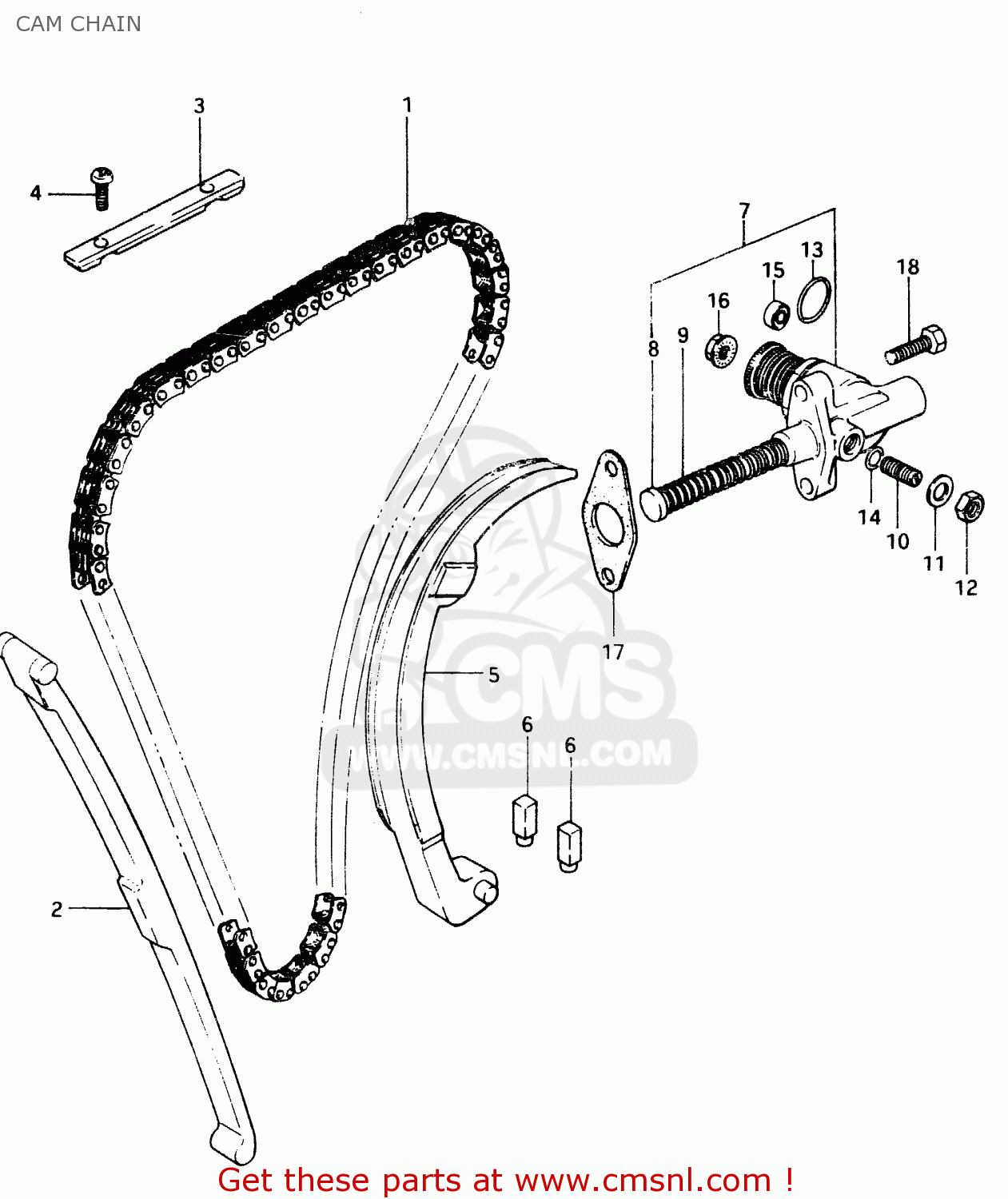 CAM CHAIN GSX400F 1983 (D) (E01 E02 E04 E06 E16 E17 E21 E24 E25 E26 34 48)
