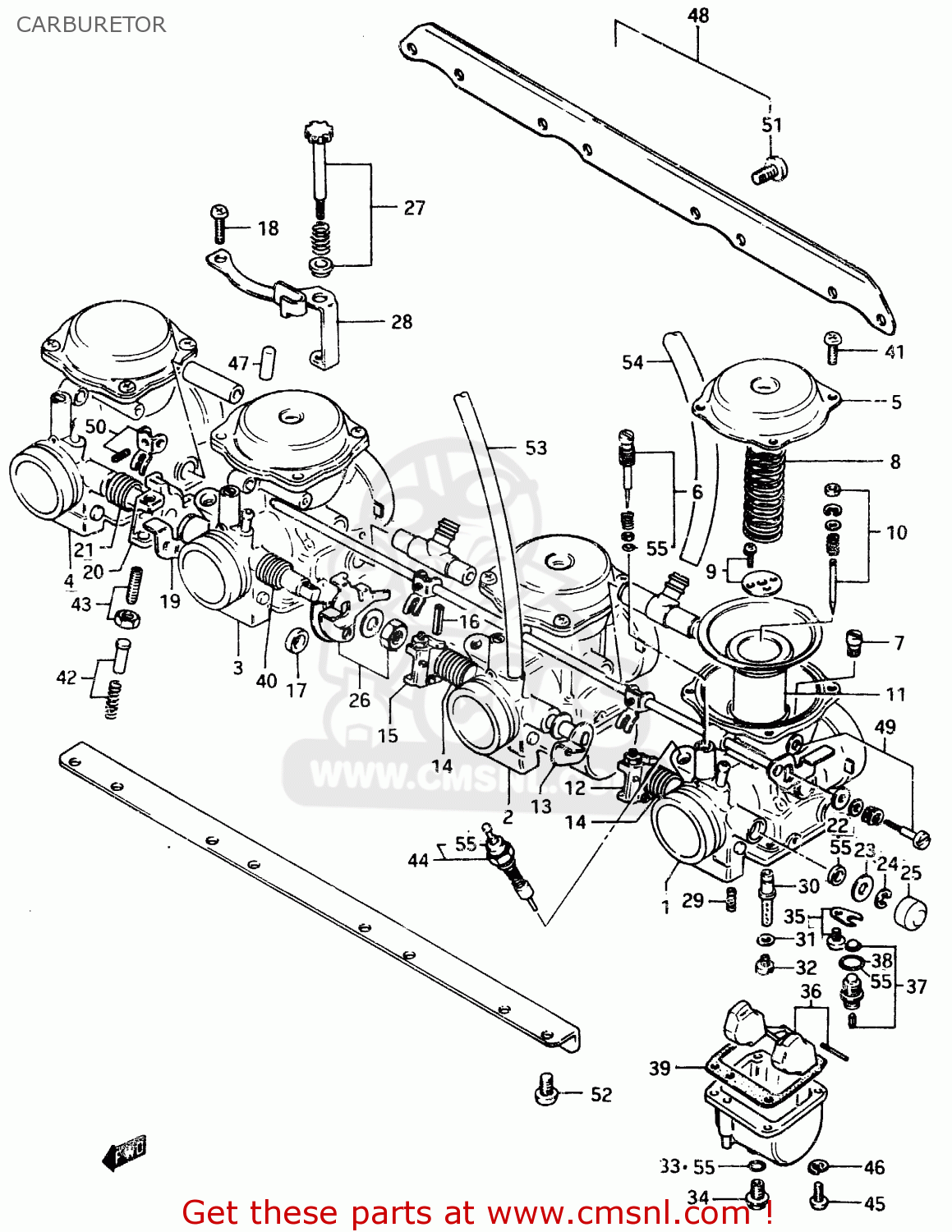 CARBURETOR GSX400F 1983 (D) (E01 E02 E04 E06 E16 E17 E21 E24 E25 E26 34 48)