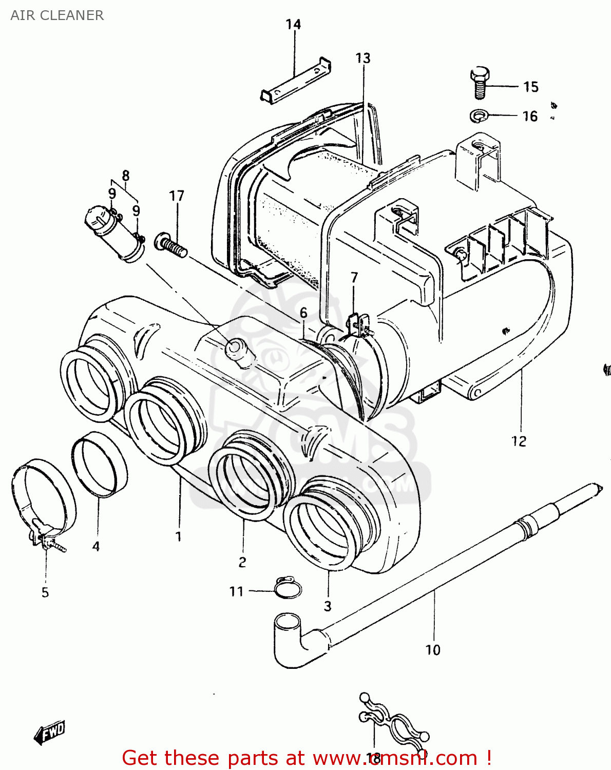 AIR CLEANER GSX400F 1983 (D) (E01 E02 E04 E06 E16 E17 E21 E24 E25 E26 34 48)