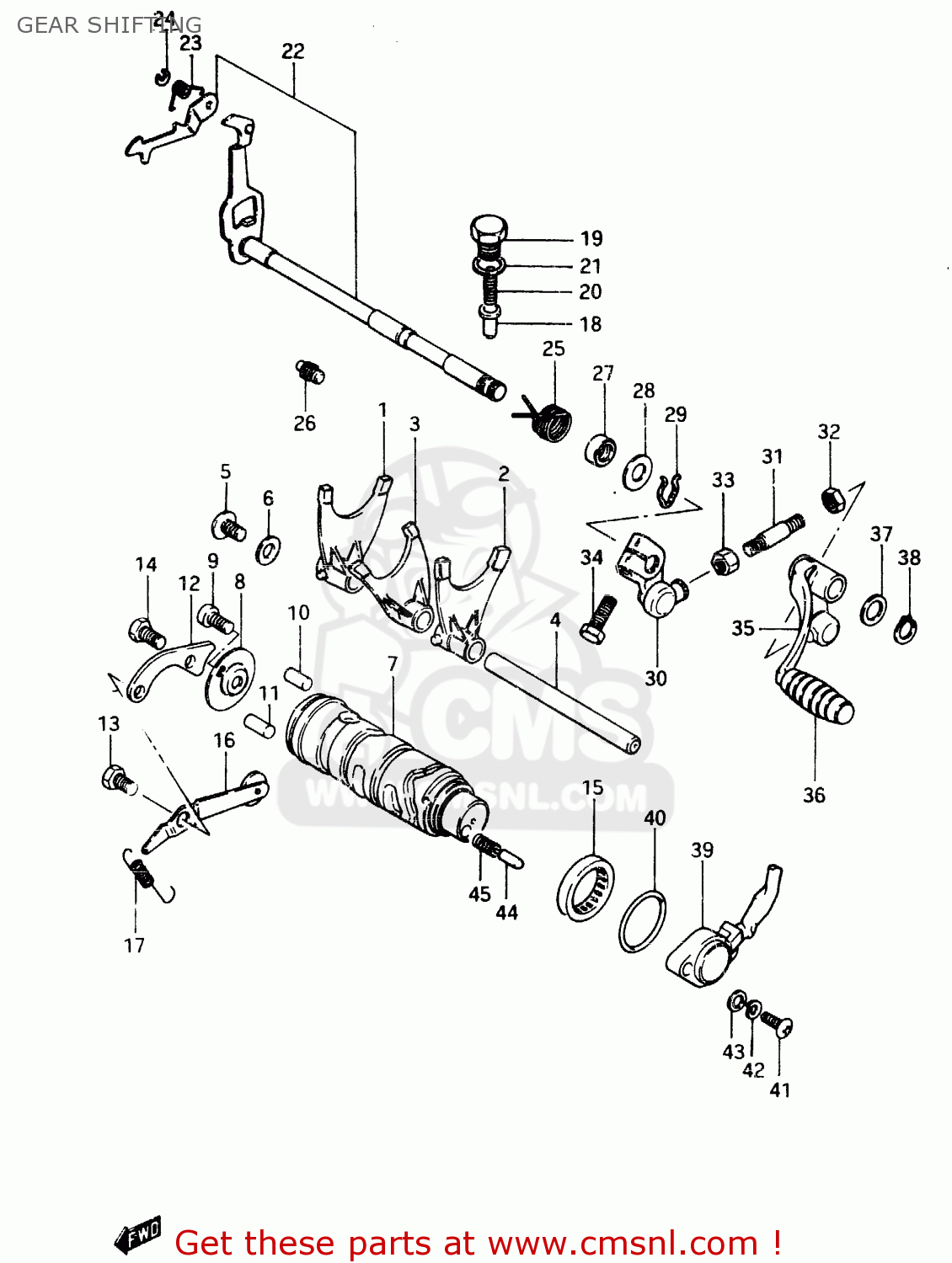GEAR SHIFTING GSX400F 1983 (D) (E01 E02 E04 E06 E16 E17 E21 E24 E25 E26 34 48)