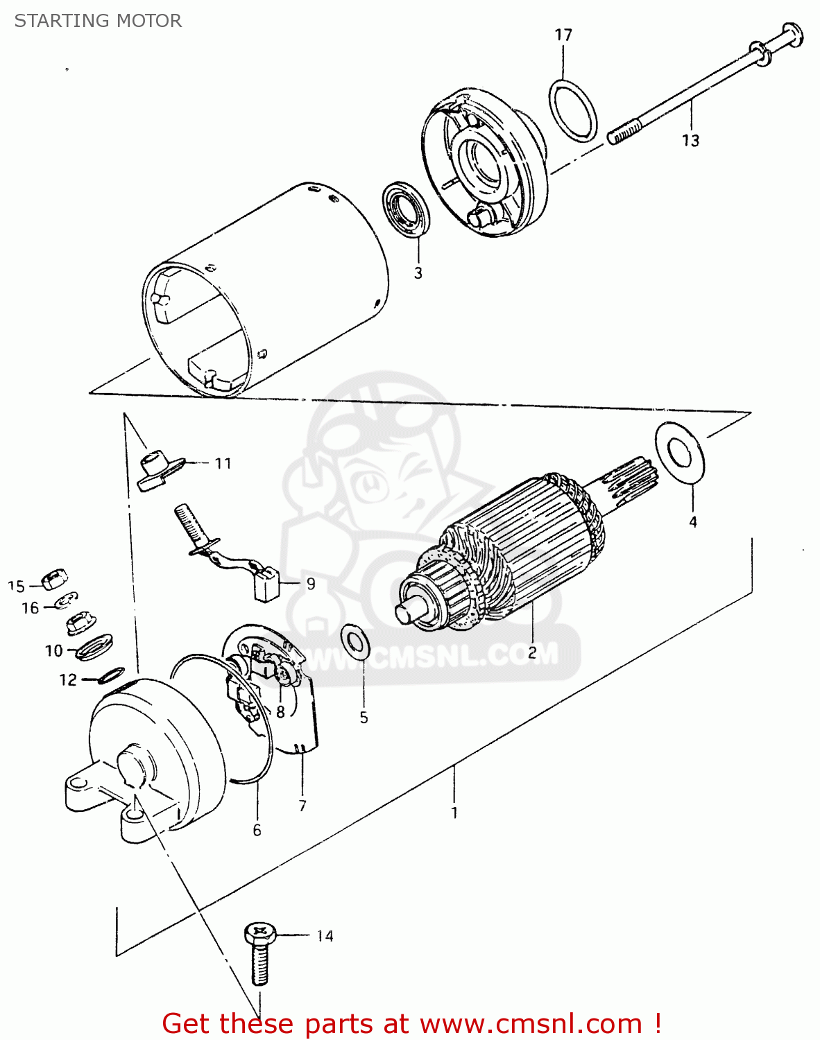 STARTING MOTOR GSX400F 1983 (D) (E01 E02 E04 E06 E16 E17 E21 E24 E25 E26 34 48)