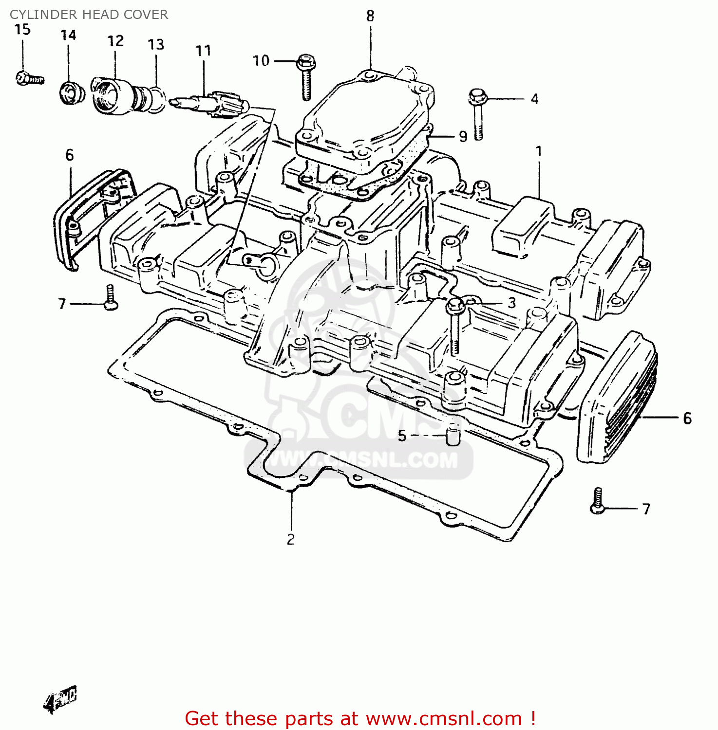 CYLINDER HEAD COVER GSX400F 1983 (D) (E01 E02 E04 E06 E16 E17 E21 E24 E25 E26 34 48)