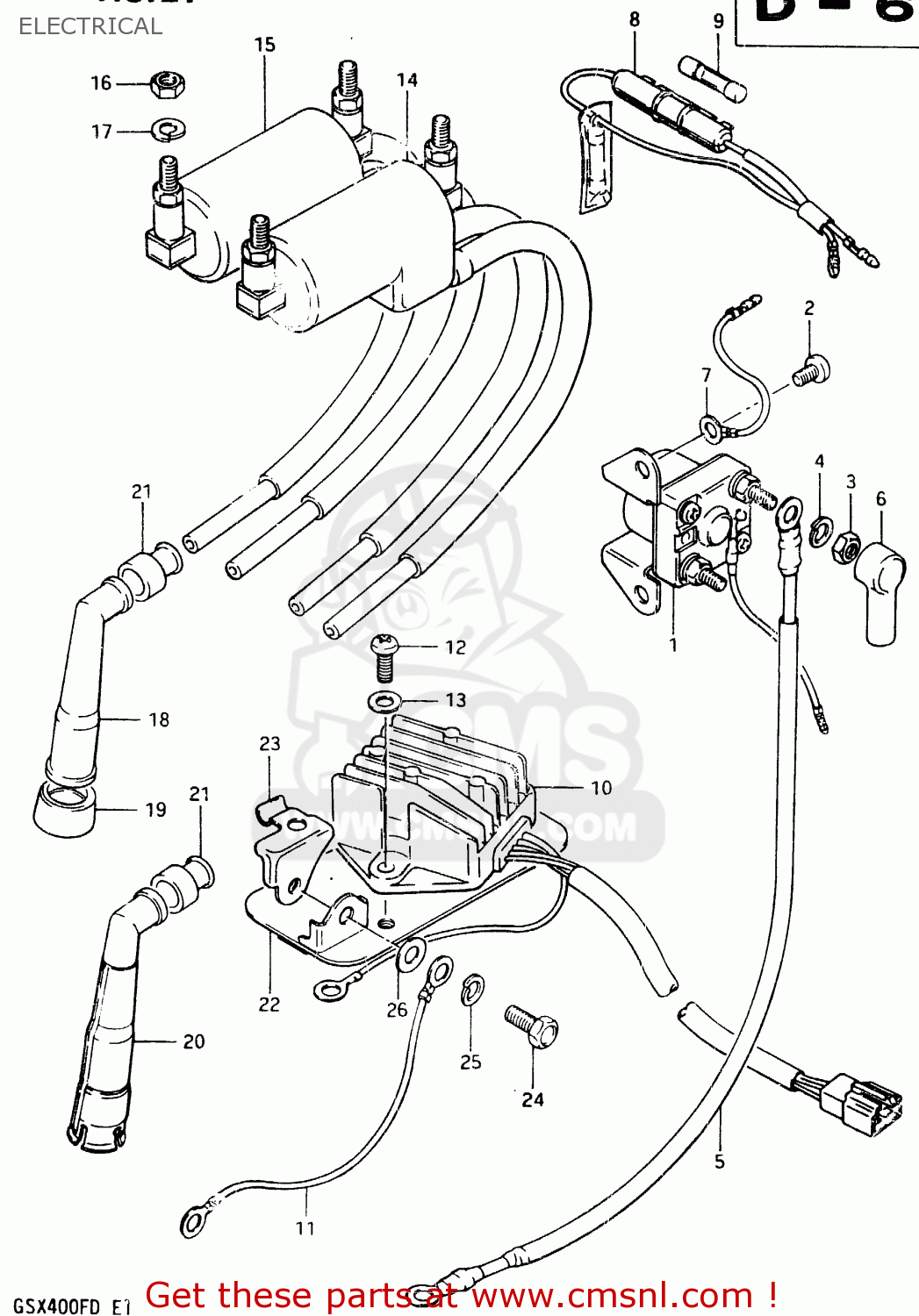 ELECTRICAL GSX400F 1983 (D) (E01 E02 E04 E06 E16 E17 E21 E24 E25 E26 34 48)