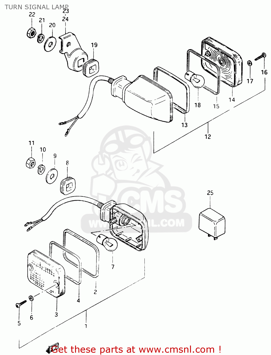 TURN SIGNAL LAMP GSX400F 1983 (D) (E01 E02 E04 E06 E16 E17 E21 E24 E25 E26 34 48)