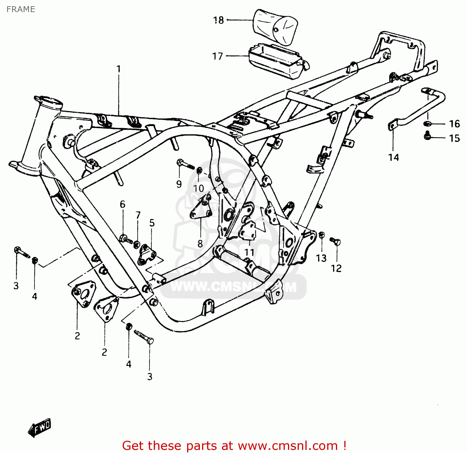 FRAME GSX400F 1983 (D) (E01 E02 E04 E06 E16 E17 E21 E24 E25 E26 34 48)