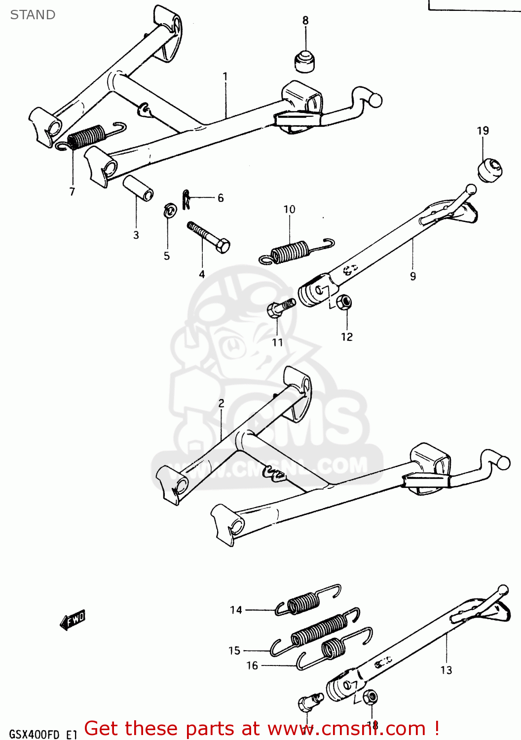 STAND GSX400F 1983 (D) (E01 E02 E04 E06 E16 E17 E21 E24 E25 E26 34 48)