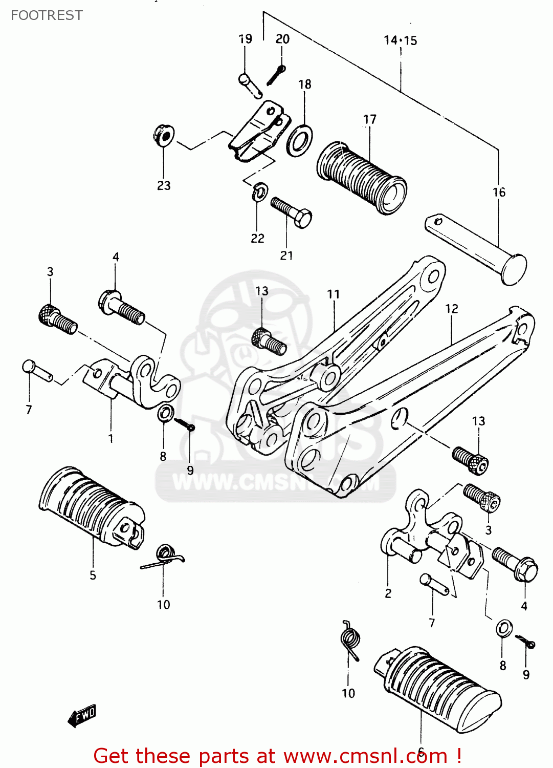 FOOTREST GSX400F 1983 (D) (E01 E02 E04 E06 E16 E17 E21 E24 E25 E26 34 48)
