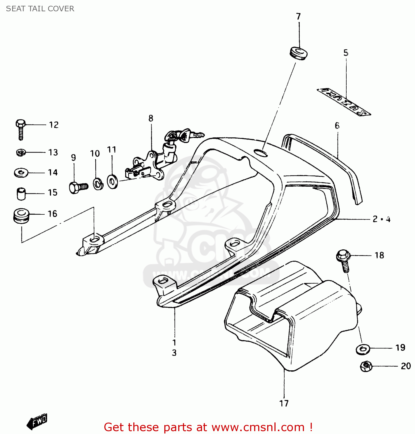 SEAT TAIL COVER GSX400F 1983 (D) (E01 E02 E04 E06 E16 E17 E21 E24 E25 E26 34 48)