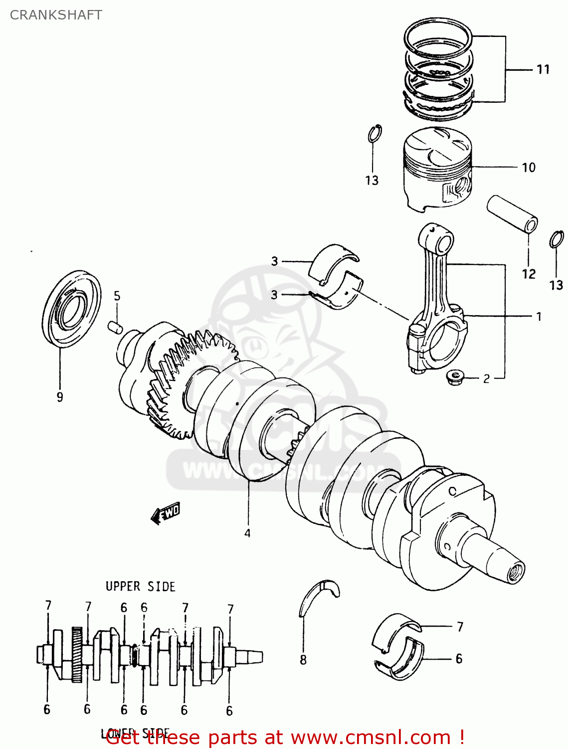 CRANKSHAFT GSX400F 1983 (D) (E01 E02 E04 E06 E16 E17 E21 E24 E25 E26 34 48)