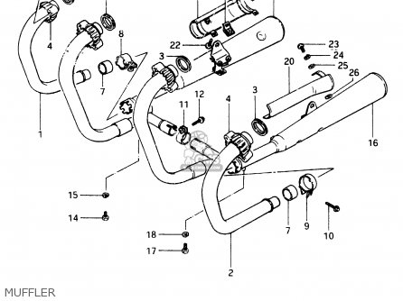 MUFFLER - GSX400F 1983 (D) (E01 E02 E04 E06 E16 E17 E21 E24 E25 E26 34 48)