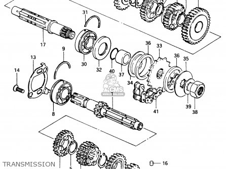 TRANSMISSION - GSX400F 1983 (D) (E01 E02 E04 E06 E16 E17 E21 E24 E25 E26 34 48)
