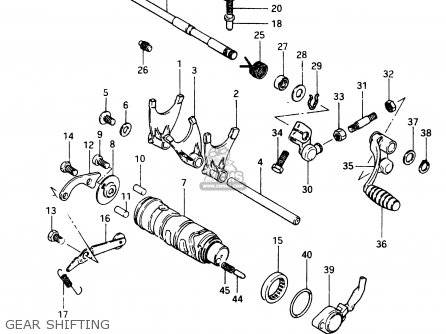 GEAR SHIFTING - GSX400F 1983 (D) (E01 E02 E04 E06 E16 E17 E21 E24 E25 E26 34 48)