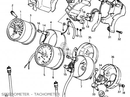 SPEEDOMETER - TACHOMETER - GSX400F 1983 (D) (E01 E02 E04 E06 E16 E17 E21 E24 E25 E26 34 48)