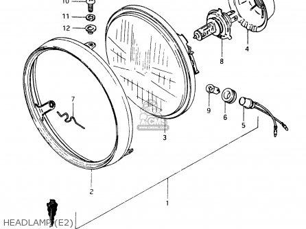 HEADLAMP (E2) - GSX400F 1983 (D) (E01 E02 E04 E06 E16 E17 E21 E24 E25 E26 34 48)