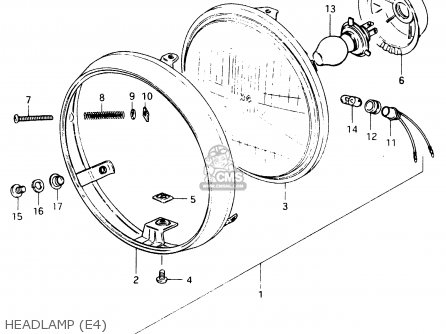 HEADLAMP (E4) - GSX400F 1983 (D) (E01 E02 E04 E06 E16 E17 E21 E24 E25 E26 34 48)