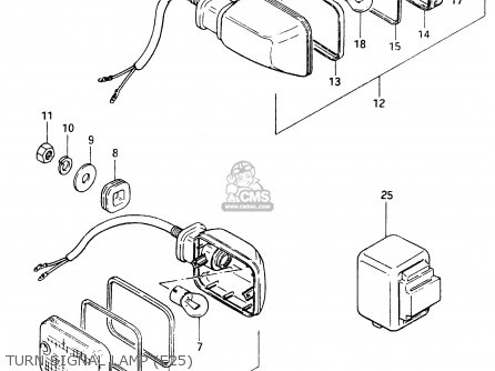TURN SIGNAL LAMP (E25) - GSX400F 1983 (D) (E01 E02 E04 E06 E16 E17 E21 E24 E25 E26 34 48)