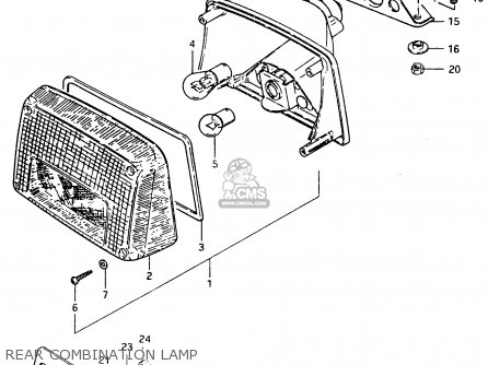 REAR COMBINATION LAMP - GSX400F 1983 (D) (E01 E02 E04 E06 E16 E17 E21 E24 E25 E26 34 48)