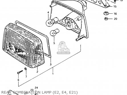 REAR COMBINATION LAMP (E2, E4, E21) - GSX400F 1983 (D) (E01 E02 E04 E06 E16 E17 E21 E24 E25 E26 34 48)