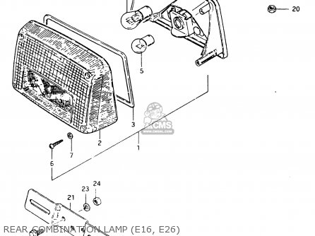 REAR COMBINATION LAMP (E16, E26) - GSX400F 1983 (D) (E01 E02 E04 E06 E16 E17 E21 E24 E25 E26 34 48)