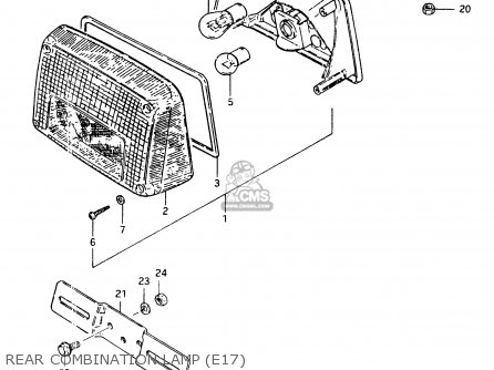 REAR COMBINATION LAMP (E17) - GSX400F 1983 (D) (E01 E02 E04 E06 E16 E17 E21 E24 E25 E26 34 48)