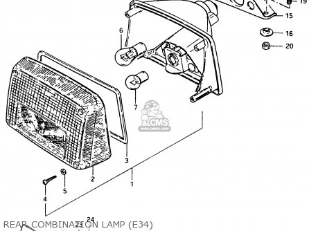 REAR COMBINATION LAMP (E34) - GSX400F 1983 (D) (E01 E02 E04 E06 E16 E17 E21 E24 E25 E26 34 48)