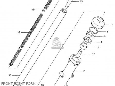 FRONT RIGHT FORK - GSX400F 1983 (D) (E01 E02 E04 E06 E16 E17 E21 E24 E25 E26 34 48)
