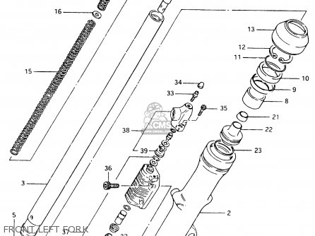 FRONT LEFT FORK - GSX400F 1983 (D) (E01 E02 E04 E06 E16 E17 E21 E24 E25 E26 34 48)