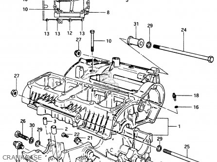 CRANKCASE - GSX400F 1983 (D) (E01 E02 E04 E06 E16 E17 E21 E24 E25 E26 34 48)