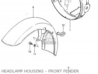 HEADLAMP HOUSING - FRONT FENDER - GSX400F 1983 (D) (E01 E02 E04 E06 E16 E17 E21 E24 E25 E26 34 48)