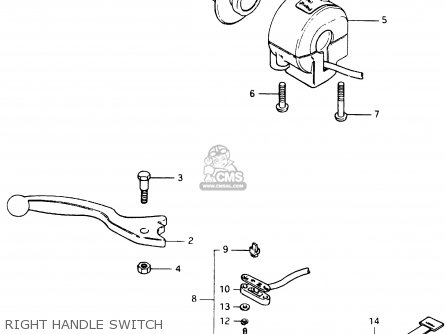 RIGHT HANDLE SWITCH - GSX400F 1983 (D) (E01 E02 E04 E06 E16 E17 E21 E24 E25 E26 34 48)