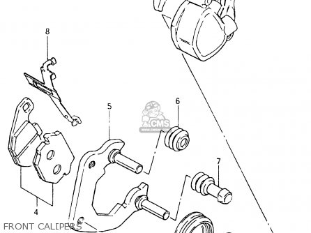 FRONT CALIPERS - GSX400F 1983 (D) (E01 E02 E04 E06 E16 E17 E21 E24 E25 E26 34 48)
