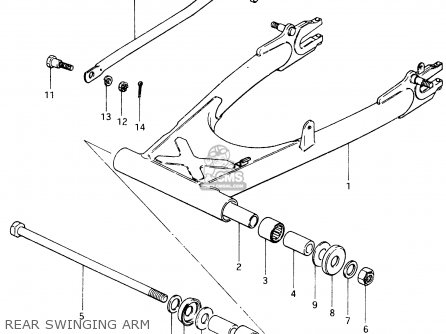 REAR SWINGING ARM - GSX400F 1983 (D) (E01 E02 E04 E06 E16 E17 E21 E24 E25 E26 34 48)