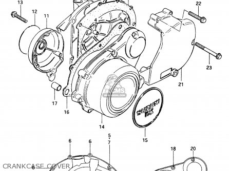 CRANKCASE COVER - GSX400F 1983 (D) (E01 E02 E04 E06 E16 E17 E21 E24 E25 E26 34 48)