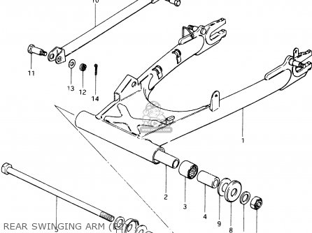REAR SWINGING ARM (E2) - GSX400F 1983 (D) (E01 E02 E04 E06 E16 E17 E21 E24 E25 E26 34 48)