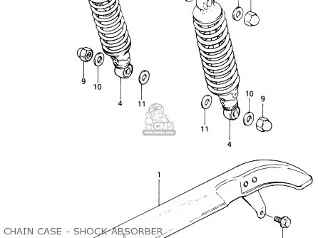 CHAIN CASE - SHOCK ABSORBER - GSX400F 1983 (D) (E01 E02 E04 E06 E16 E17 E21 E24 E25 E26 34 48)