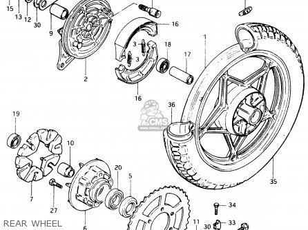 REAR WHEEL - GSX400F 1983 (D) (E01 E02 E04 E06 E16 E17 E21 E24 E25 E26 34 48)