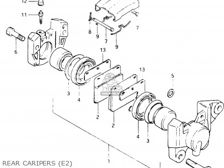 REAR CARIPERS (E2) - GSX400F 1983 (D) (E01 E02 E04 E06 E16 E17 E21 E24 E25 E26 34 48)