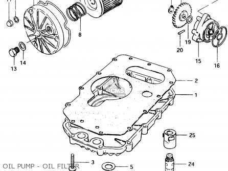 OIL PUMP - OIL FILTER - GSX400F 1983 (D) (E01 E02 E04 E06 E16 E17 E21 E24 E25 E26 34 48)