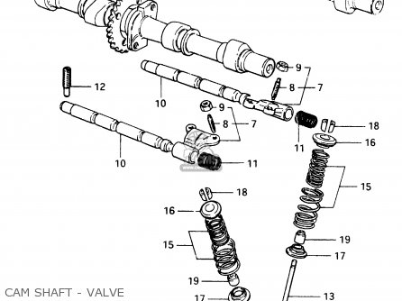 CAM SHAFT - VALVE - GSX400F 1983 (D) (E01 E02 E04 E06 E16 E17 E21 E24 E25 E26 34 48)
