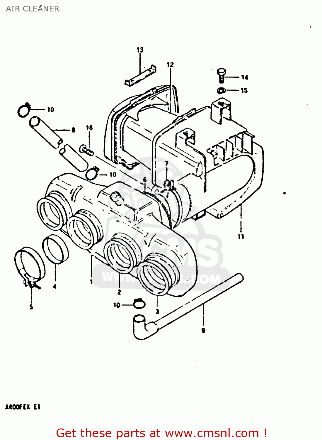 AIR CLEANER GSX400FE 1981 (X) (E01 02 04 06 15 16 17 18 21 22 24 25 26 34 39
